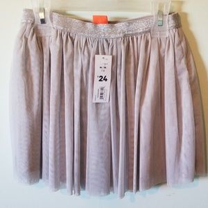 NWT grey/silver tulle skirt